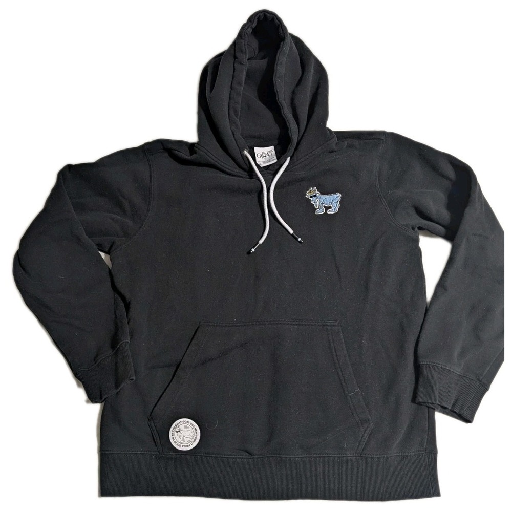 GOAT USA Hoodie Sweatshirt Black Medium‎ M Crown Patch "It Feels Good"